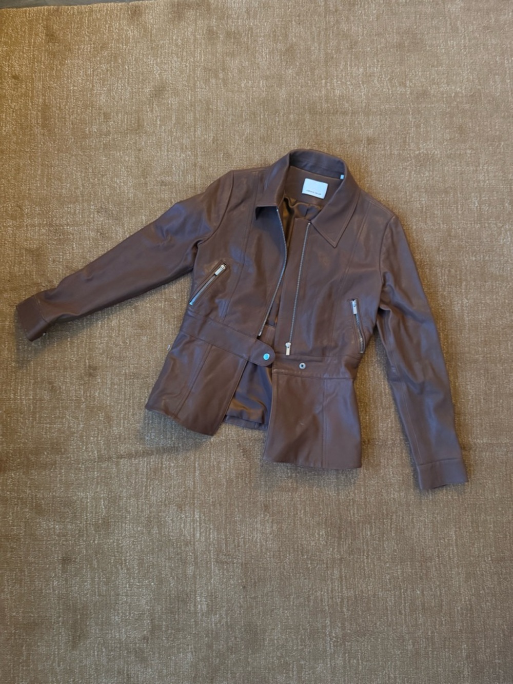 Rebecca Taylor Brown Leather Zip Jacket - Picture 4 of 5